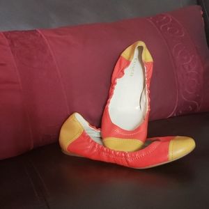 Coach leather women's ballerina style flat shoe